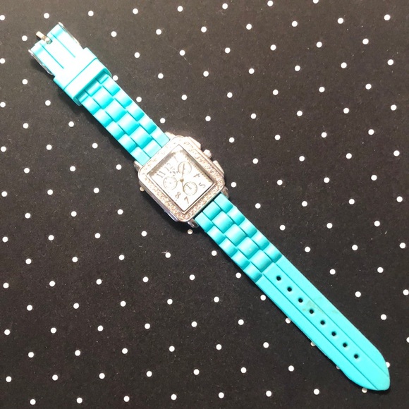 Charming Charlie mint green rhinestone face watch - Picture 2 of 4